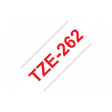 Brother TZe-262 Laminated Tape Red on White, TZe, 8 m, 3.6 cm