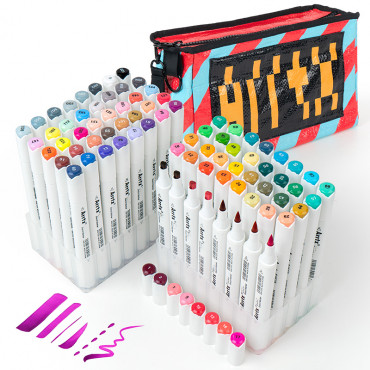 Dvipusiai markeriai-flomasteriai ARRTX Oros, 80 spalvų