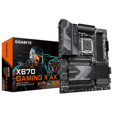 Gigabyte X670 GAMING X AX 1.0 M/B Processor family AMD, Processor socket AM5, DDR5 DIMM, Memory slots 4, Supported hard disk dri