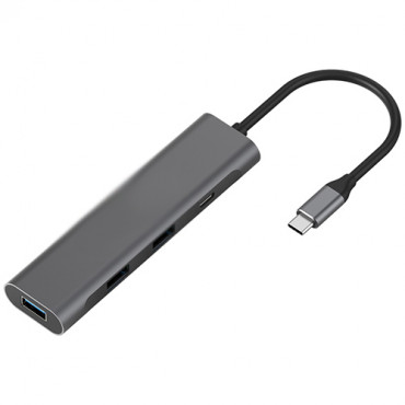 Adapteris USB Type-C - 3 x USB 3.0, 1x Type-C (PD + duomenų perdavimas)