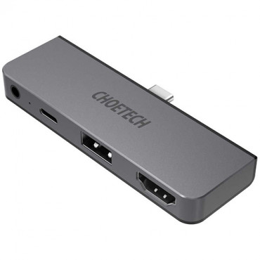 Adapteris CHOETECH, USB-C - HDMI, USB 2.0, Type-C PD, 3.5mm AUX