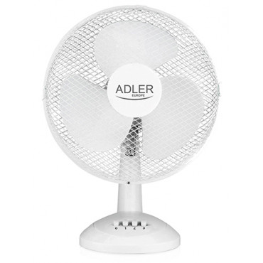 Adler AD 7304 Desk Fan, Number of speeds 3, 45 W, Oscillation, Diameter 40 cm, White