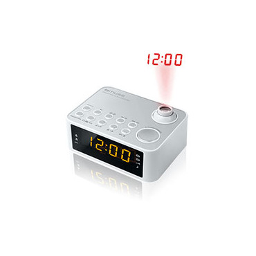 Muse Clock radio M-178PW White, 0.9 inch amber LED, with dimmer