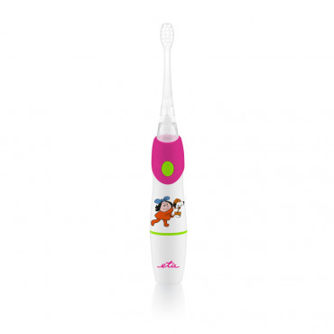 ETA SONETIC Toothbrush ETA071090010 Battery operated, For kids, Number of brush heads included 2, Sonic technology, White/ pink