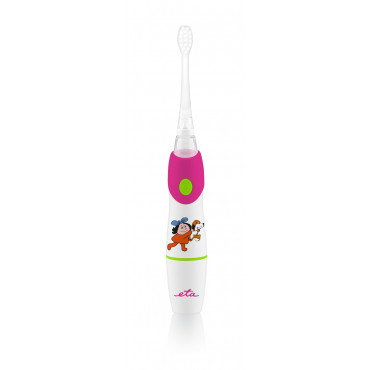 ETA SONETIC Toothbrush ETA071090010 Battery operated, For kids, Number of brush heads included 2, Sonic technology, White/ pink