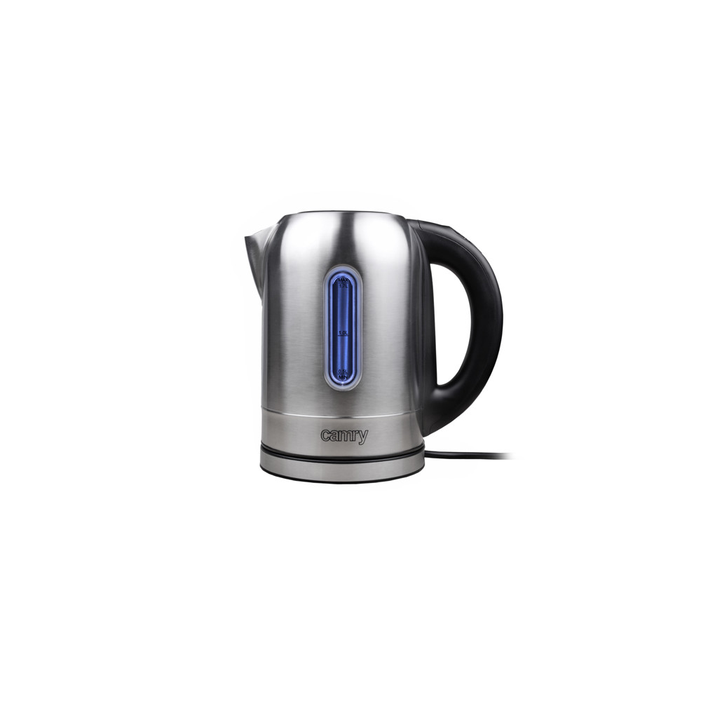 Camry Kettle CR 1253 With electronic control, 2200 W, 1.7 L, Stainless steel, Stainless steel, 360 rotational base