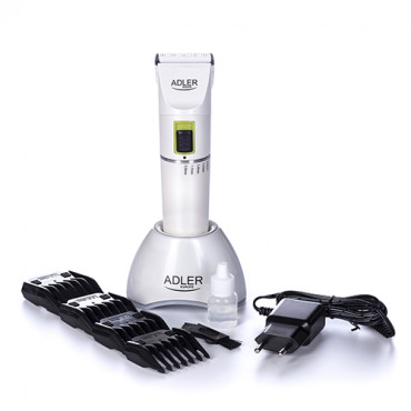 Adler Hair clipper AD 2827 Cordless or corded, Number of length steps 4, White