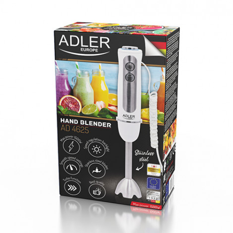 Adler AD 4625w Hand Blender, 1500 W, Number of speeds 5, Turbo mode, White