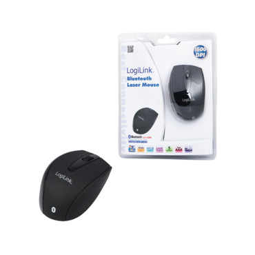 Logilink Maus Laser Bluetooth mit 5 Tasten wireless, Black, Bluetooth Laser Mouse