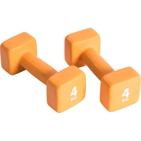 Pure2Improve P2I201420 Dumbbells, 2 pcs, 4 kg, Orange, Neoprene