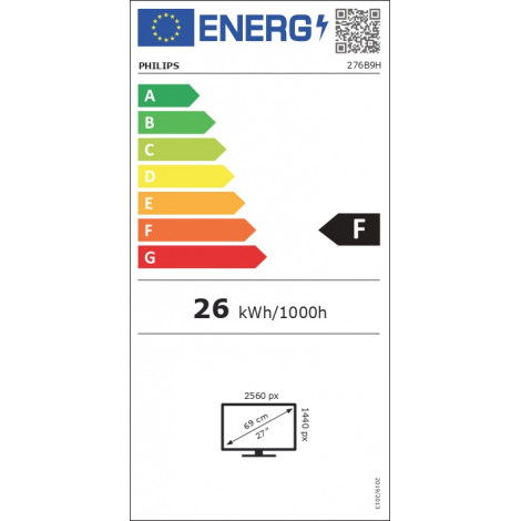 Philips LCD Monitor 276B9H/00 27 ", IPS, FHD, 2560 x 1440, 16:9, 4 ms, 350 cd/m , Black, Audio output, 75 Hz, HDMI ports quantit