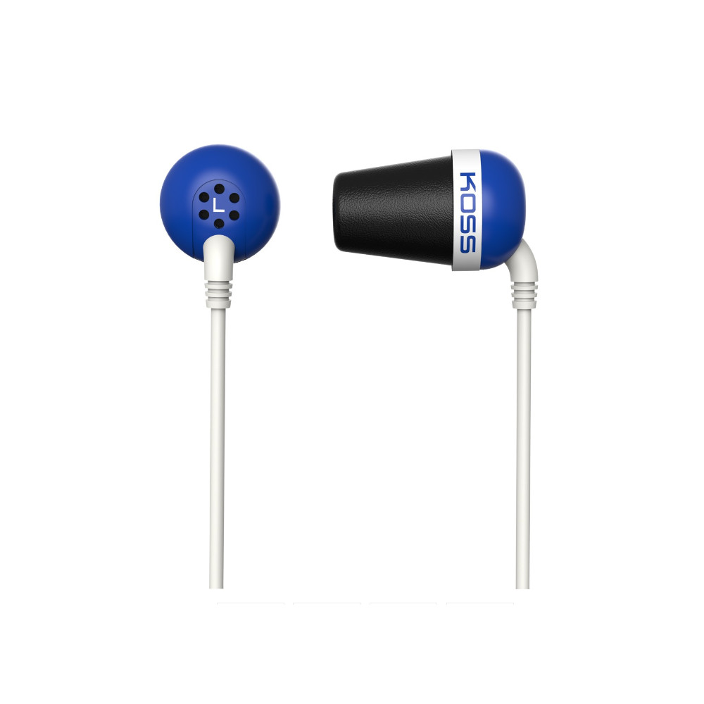 Koss Plug In-ear, 3.5 mm, Blue, Noice canceling,