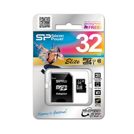 Silicon Power Elite 8GB microSDHC UHS-I 8 GB, Micro SDHC, Flash memory class Class 10, SD