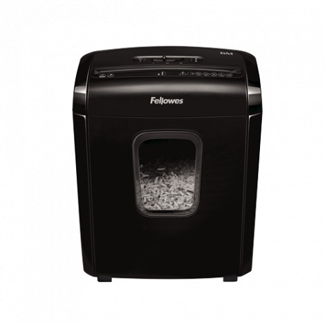 Fellowes Powershred 6M Black, 13 L, Credit cards shredding, Mini-Cut Shredder, Paper handling standard/output 6 sheets per pass,