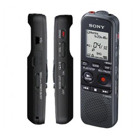 Sony Digital Voice Recorder ICD-PX470 Black, Stereo, MP3/L-PCM, 59 Hrs 35 min, MP3 playback