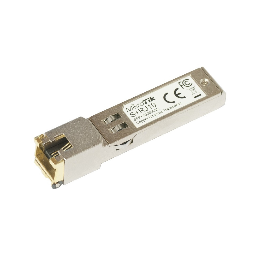 MikroTik S+RJ10 SFP+, Copper, RJ-45, 10/100/1000/10000 Mbit/s, Maximum transfer distance 200 m, COMPATIBLE ONLY WITH ACTIVE COOL