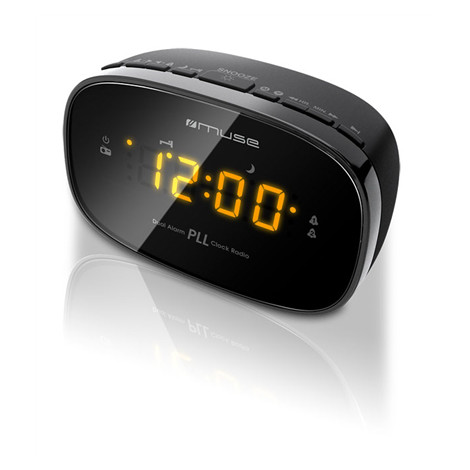 Muse Clock radio PLL M-150CR Black, Alarm function