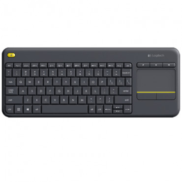 Logitech K400 Plus Keyboard with Trackpad, Wireless, NL, 380 g, USB port, Black