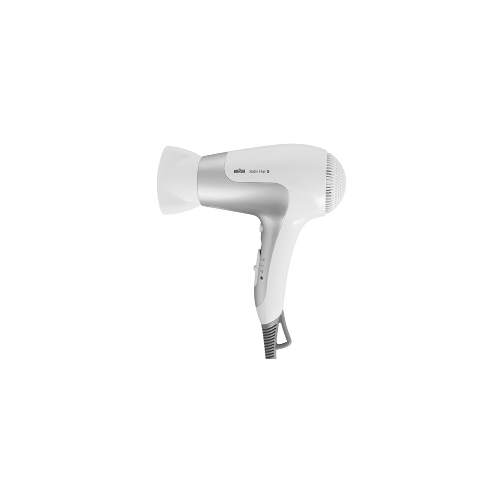 Braun Hair Dryer Satin Hair 5 HD 580 2500 W, Number of temperature settings 3, Ionic function, White/ silver