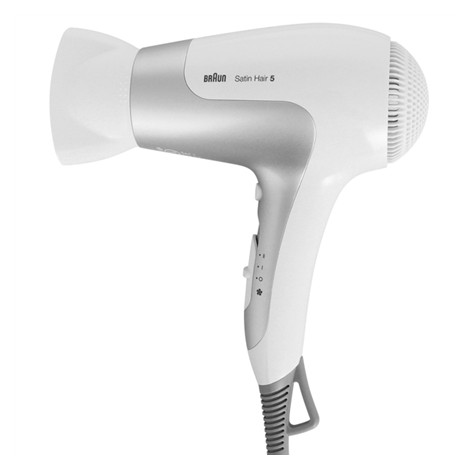 Braun Hair Dryer Satin Hair 5 HD 580 2500 W, Number of temperature settings 3, Ionic function, White/ silver