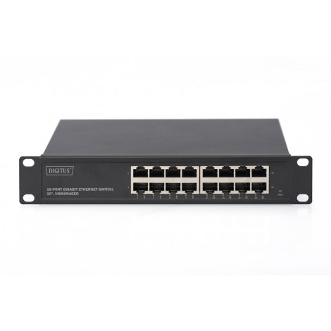 Digitus 16-port Gigabit Ethernet Switch DN-80115 10/100/1000 Mbps (RJ-45), Unmanaged, Rack mountable, Power supply type Internal