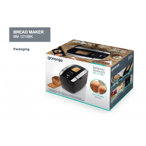 Gorenje Bread maker BM1210BK Power 800 W, Number of programs 12, Display LCD, Black