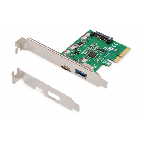 DIGITUS PCIe card, USB-C 3.1 Gen 2, 10Gpbs, USB-A 3.1