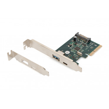 DIGITUS PCIe card, USB-C 3.1 Gen 2, 10Gpbs, USB-A 3.1