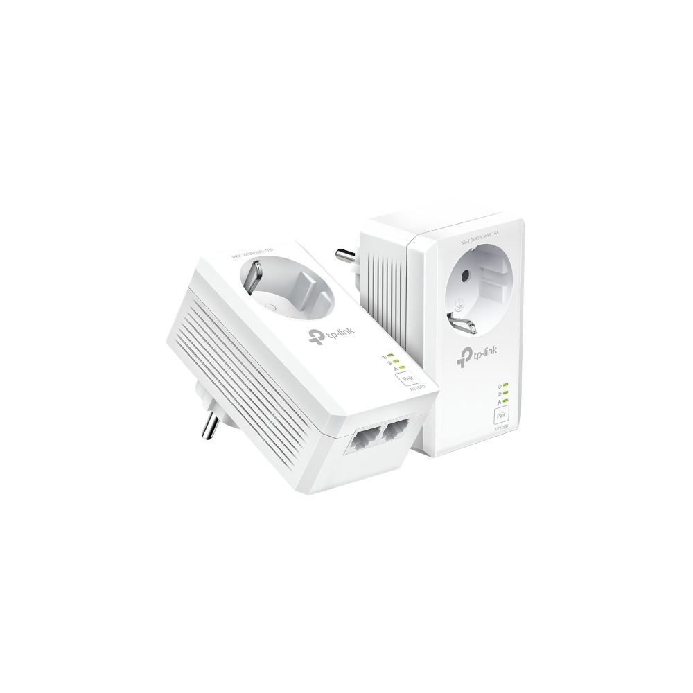 TP-LINK AV1000 2-Port Gigabit Passthrough Powerline Starter Kit TL-PA7027P KIT 10/100/1000 Mbit/s, Ethernet LAN (RJ-45) ports 2,