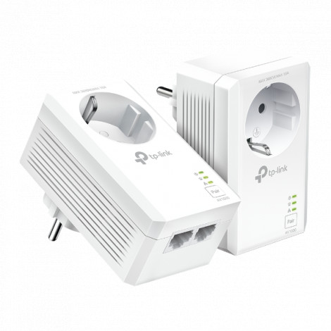 TP-LINK AV1000 2-Port Gigabit Passthrough Powerline Starter Kit TL-PA7027P KIT 10/100/1000 Mbit/s, Ethernet LAN (RJ-45) ports 2,