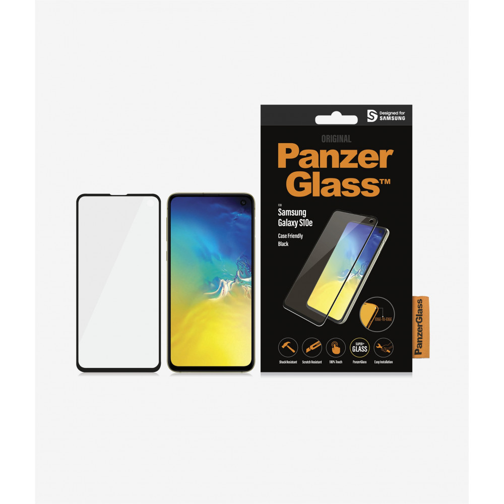 PanzerGlass Samsung, Galaxy S10e, Glass, Black, Case Friendly