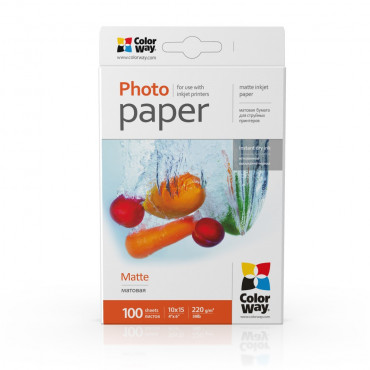 ColorWay PM2201004R Matte Photo Paper, White, 10 x 15 cm, 220 g/m