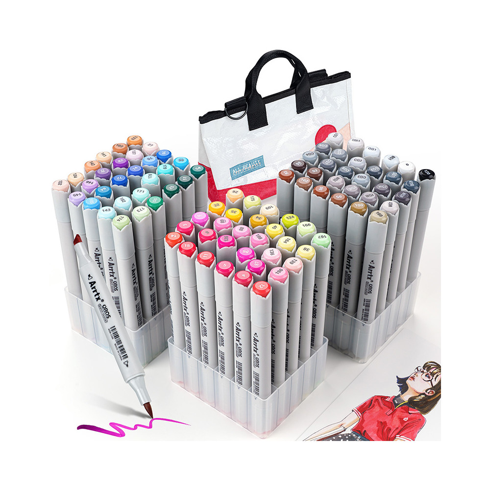 Dvipusiai markeriai-flomasteriai ARRTX Oros, 90 spalvų