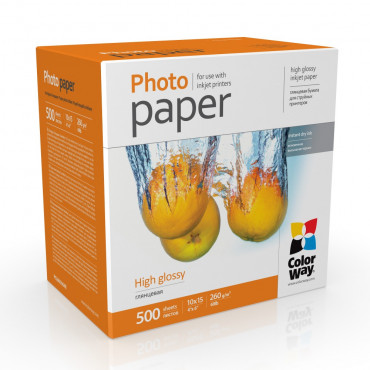 ColorWay Photo Paper PG2605004R Glossy, White, 10 x 15 cm, 260 g/m