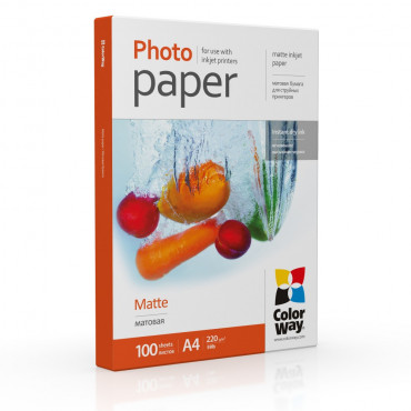 ColorWay Photo Paper PM220100A4 Matte, White, A4, 220 g/m