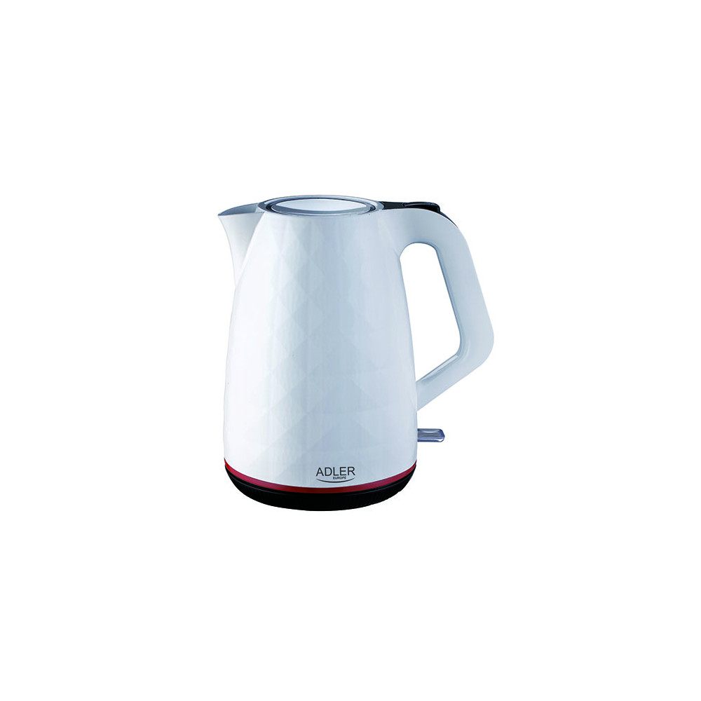 Adler Kettle AD 1277 Standard, Plastic, White, 2200 W, 360 rotational base, 1.7 L