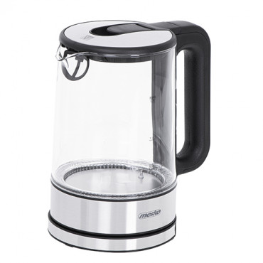 Mesko Kettle MS 1301b Electric, 1850 W, 1.7 L, Glass/Stainless steel, 360 rotational base, Black