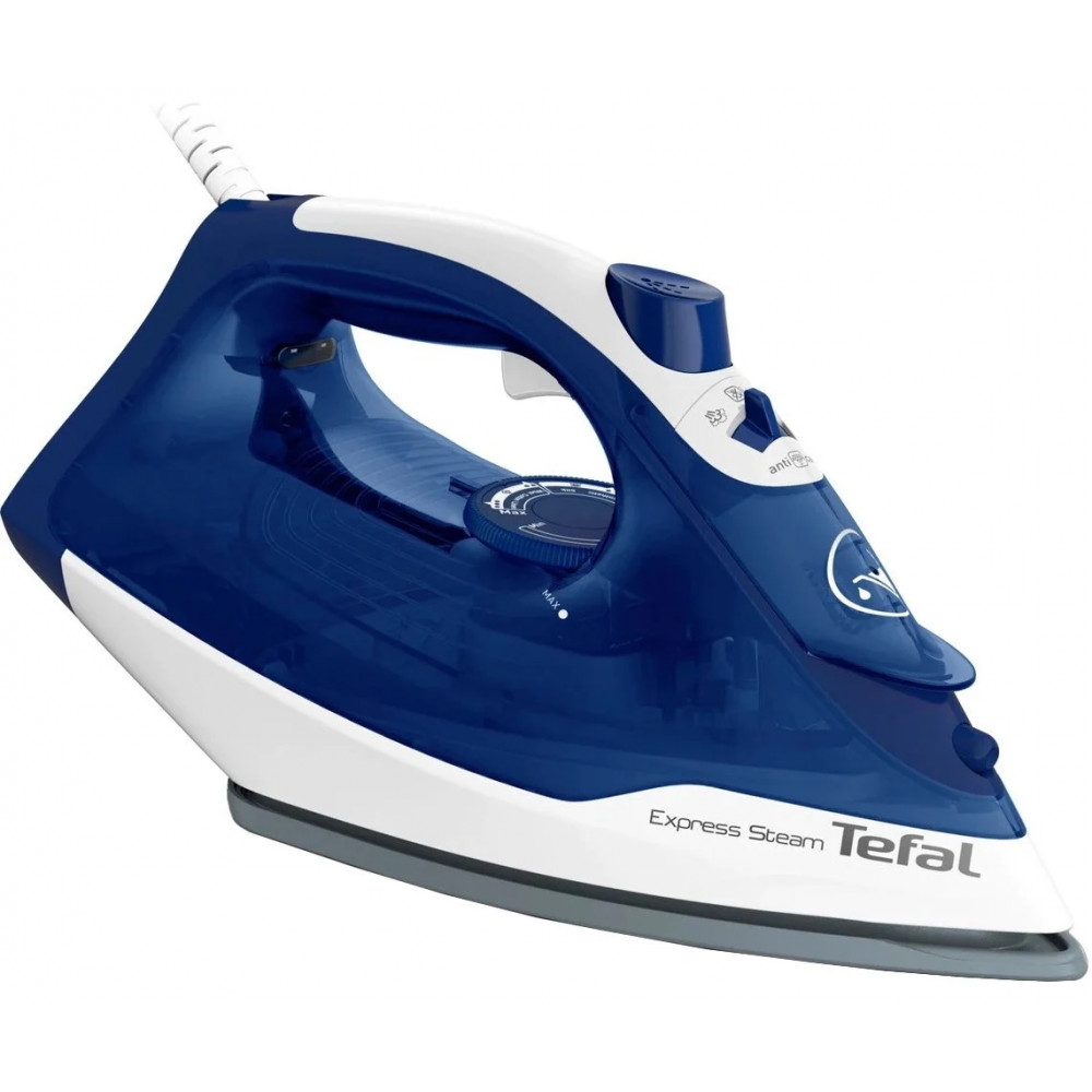 TEFAL FV2838E0 Steam Iron, 2400 W, Water tank capacity 270 ml, Continuous steam 40 g/min, Blue/White