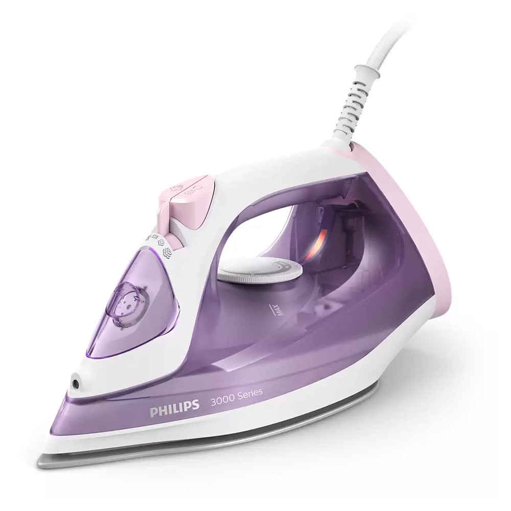 Philips DST3010/30 3000 Series Steam Iron, 2000 W, Water tank capacity 300 ml, Continuous steam 30 g/min, Purple/White