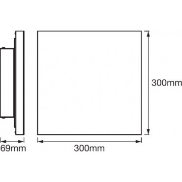 Ledvance SMART+ WiFi Planon Frameless Square RGBW 20W 110 3000-6500K 300x300mm, White