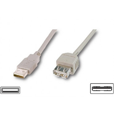 Logilink USB 2.0 extensio cable, USB A female, USB A male, 3 m, Grey