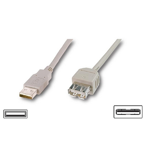 Logilink USB 2.0 extensio cable, USB A female, USB A male, 3 m, Grey