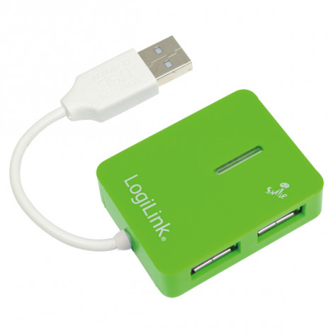 Logilink USB 2.0 Hub 4-Port, Smile, Green