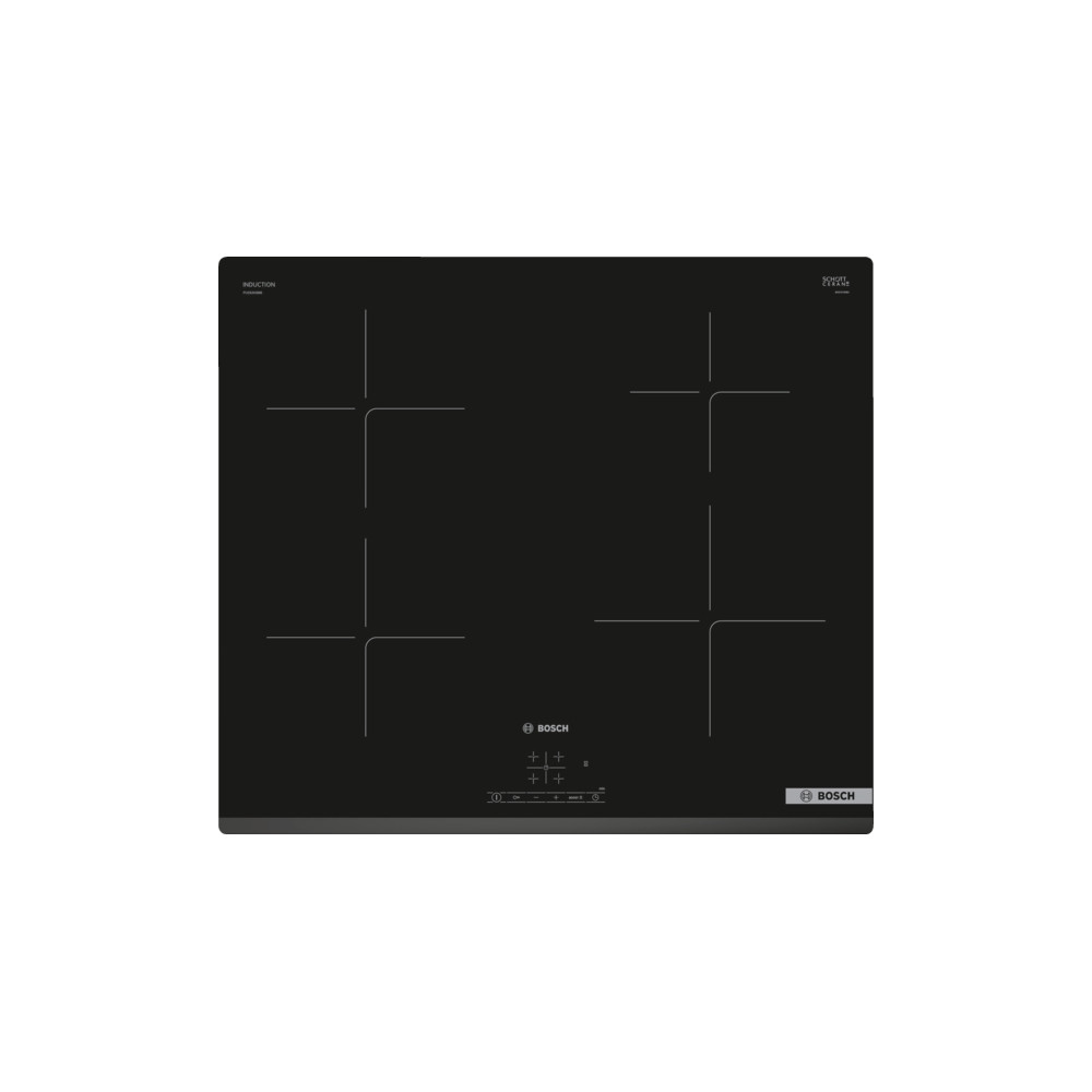 Bosch Hob PUE63KBB6E Induction, Number of burners/cooking zones 4, Touch, Timer, Black