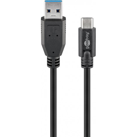 Goobay Sync & Charge Super Speed USB-C to USB A 3.0 charging cable 67999 Round cable, USB-C male, USB 3.0 male (type A), Black, 