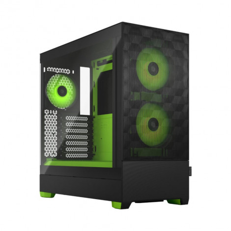 Fractal Design Pop Air RGB Green Core TG Clear Tint, ATX, mATX, Mini ITX, Power supply included No