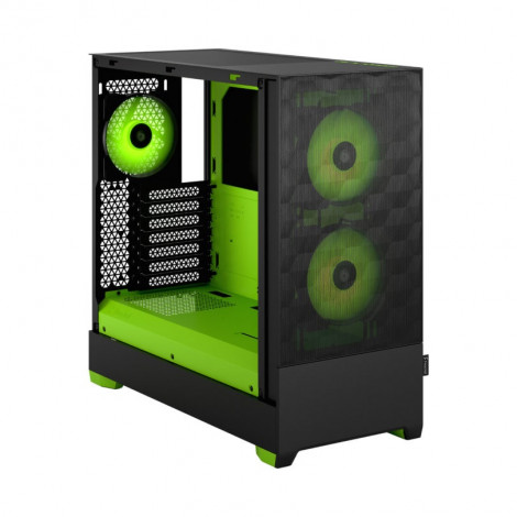 Fractal Design Pop Air RGB Green Core TG Clear Tint, ATX, mATX, Mini ITX, Power supply included No