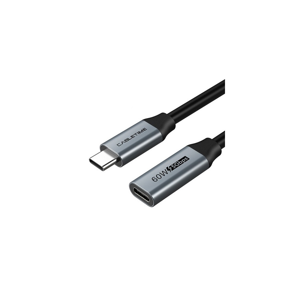 Kabelis ilgintuvas USB 3.0 Type-C (M) - USB Type-C (F), 5Gbps, 60W, 4K/60Hz, 0.5m