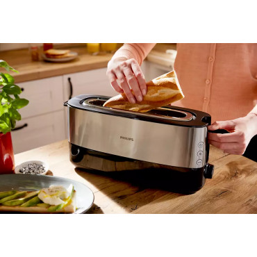 Philips Toaster HD2692/90 Viva Collection Power 950 W, Number of slots 2, Housing material Metal/Plastic, Black