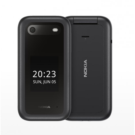 Nokia 2660 Flip Black, 2.8 ", TFT LCD, 240 x 320, Unisoc, T107, Internal RAM 0.048 GB, 0.128 GB, microSDHC, Dual SIM, Main camer